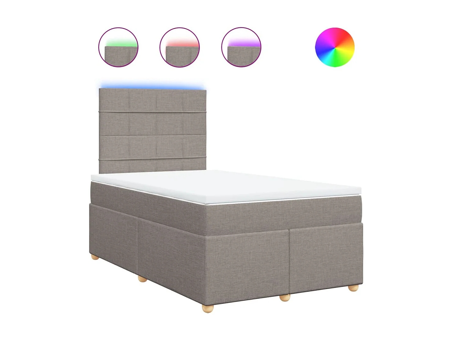 Boxspring met matras stof taupe 120x190 cm