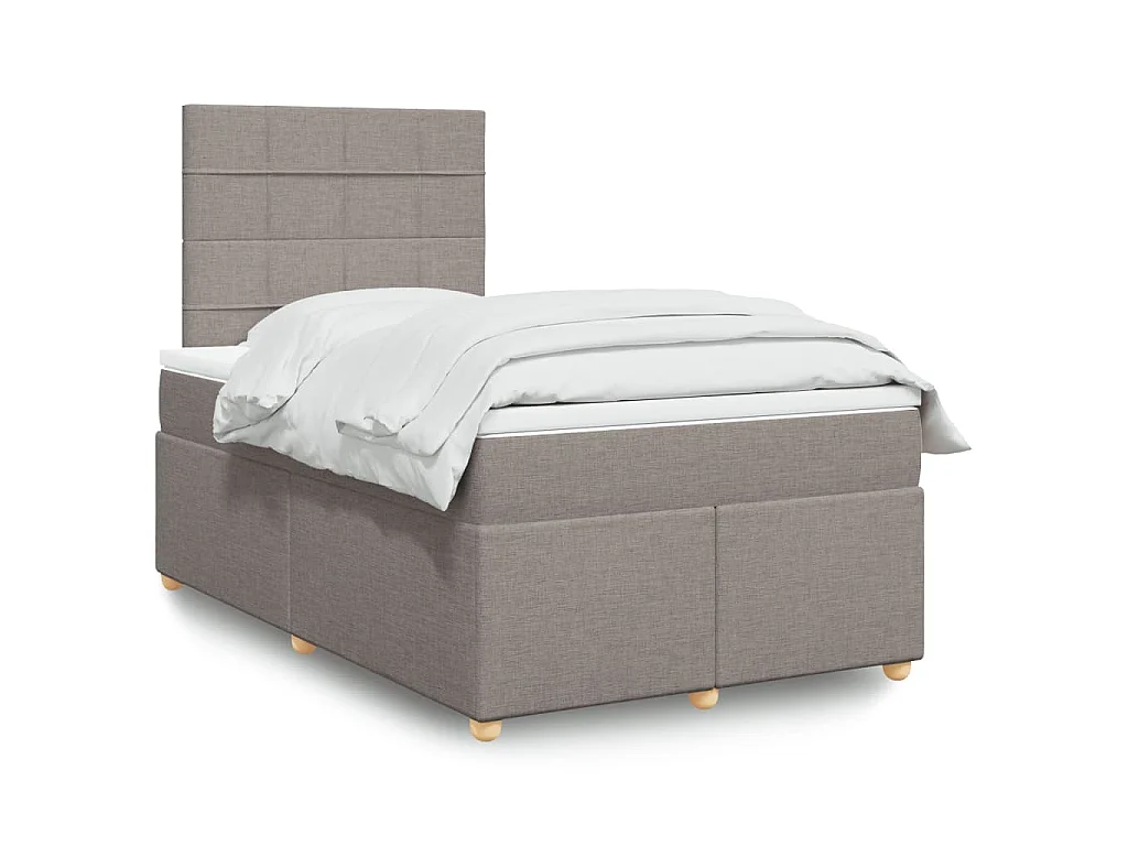 Sommier à lattes de lit avec matelas taupe 120x190 cm tissu
