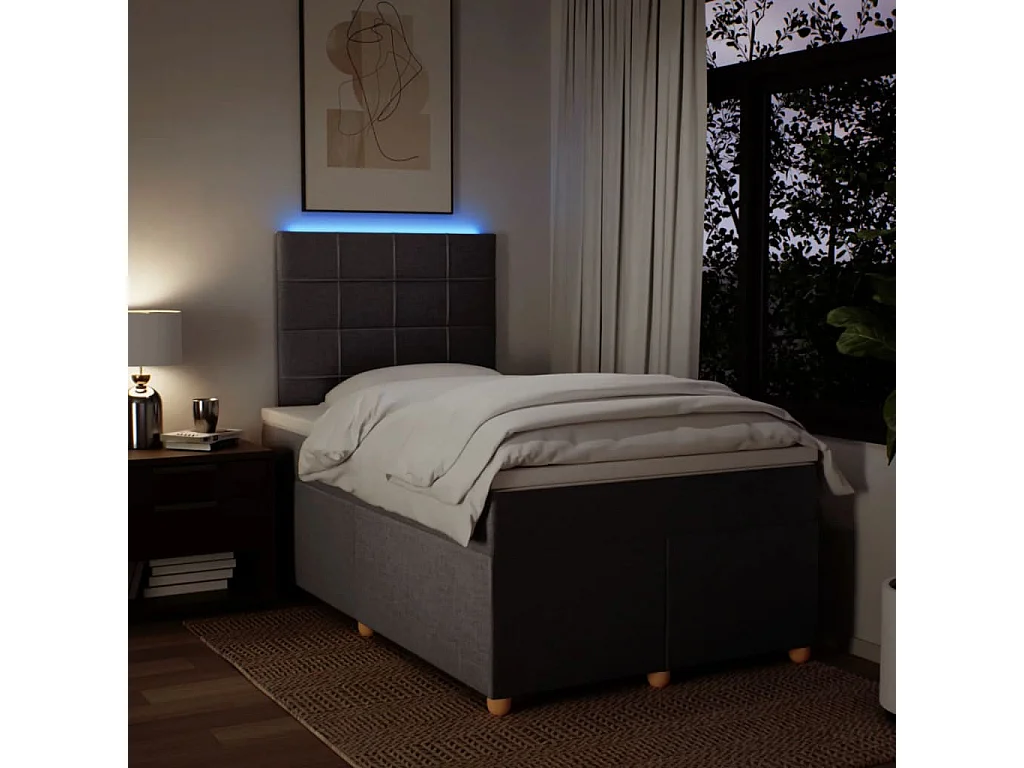 Sommier à lattes de lit avec matelas taupe 120x190 cm tissu