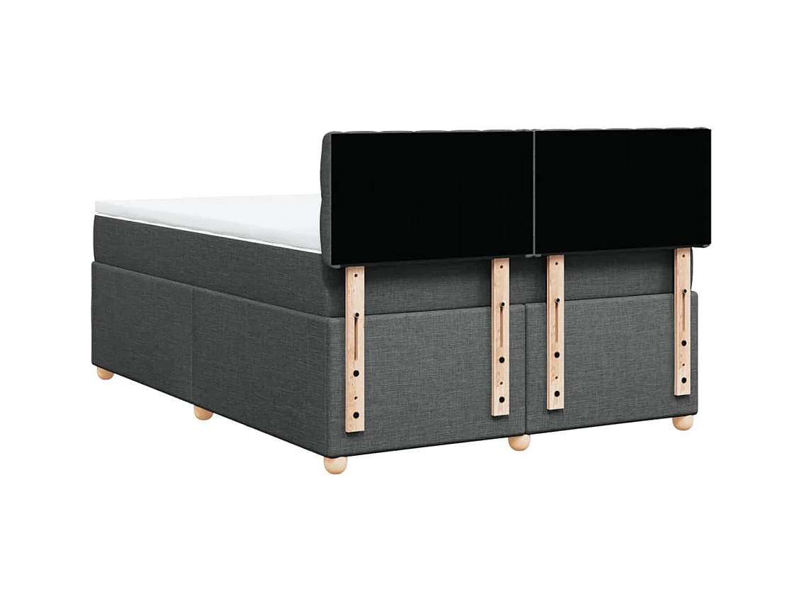 Sommier à lattes de lit avec matelas Gris foncé 140x190cm Tissu