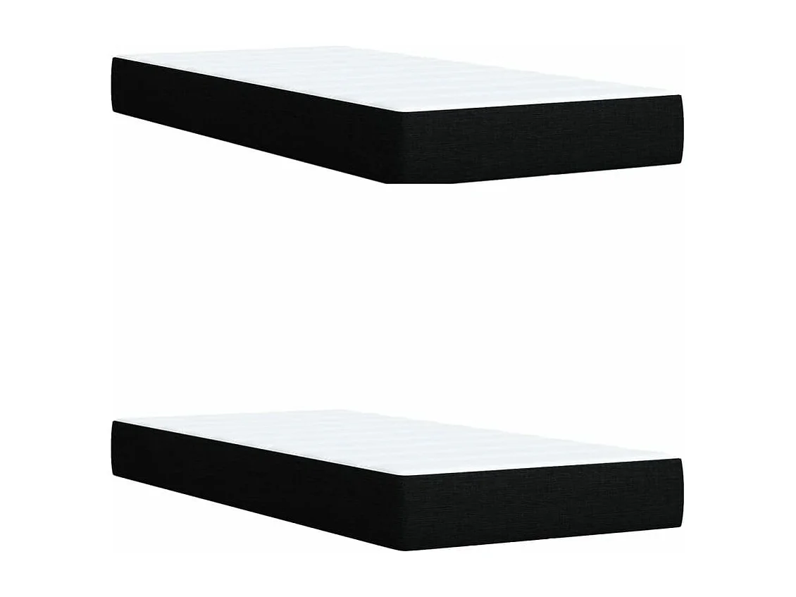 Sommier à lattes de lit avec matelas Noir 200x200 cm Tissu