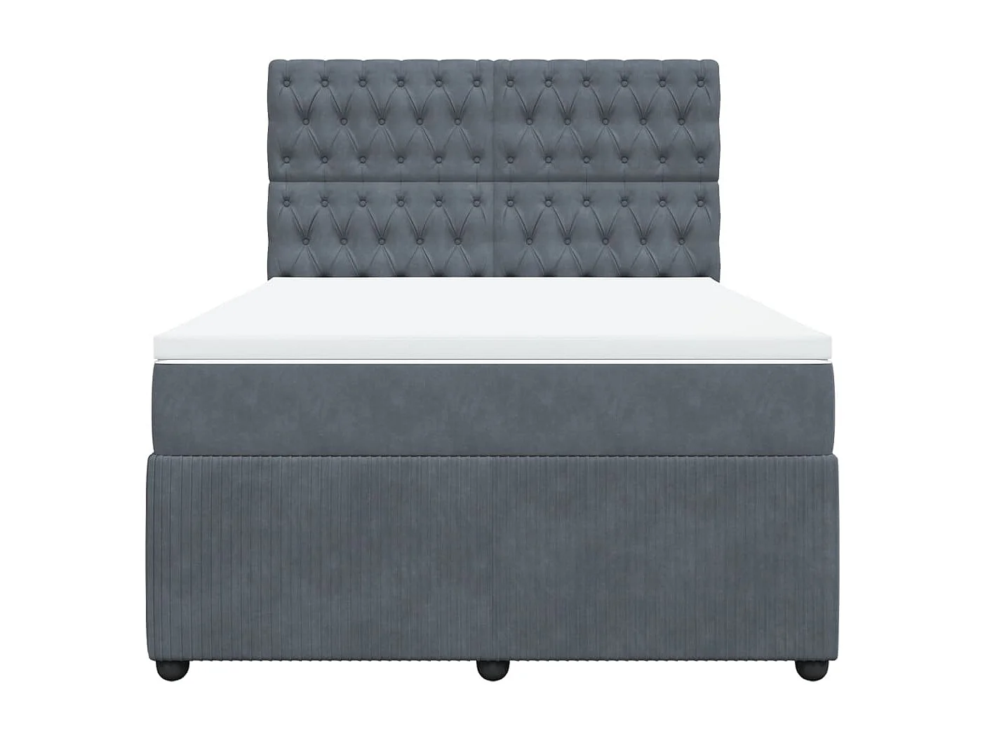 Cama com molas/colchão 140x200 cm veludo cinzento-escuro