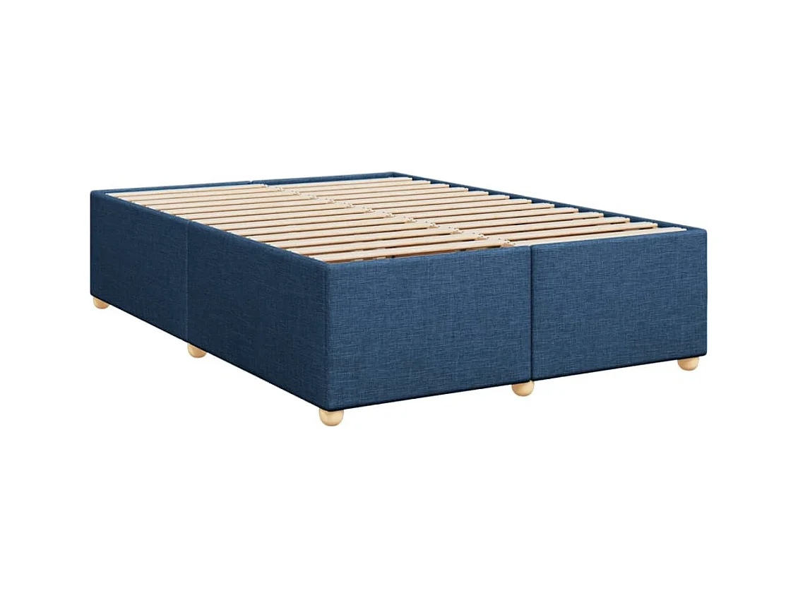 Sommier à lattes de lit avec matelas Bleu 140x200 cm Tissu