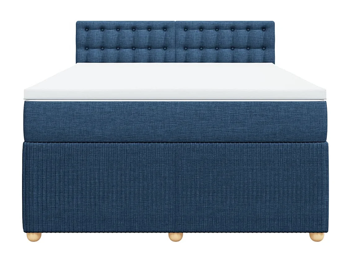 Boxspring met matras stof blauw 140x200 cm