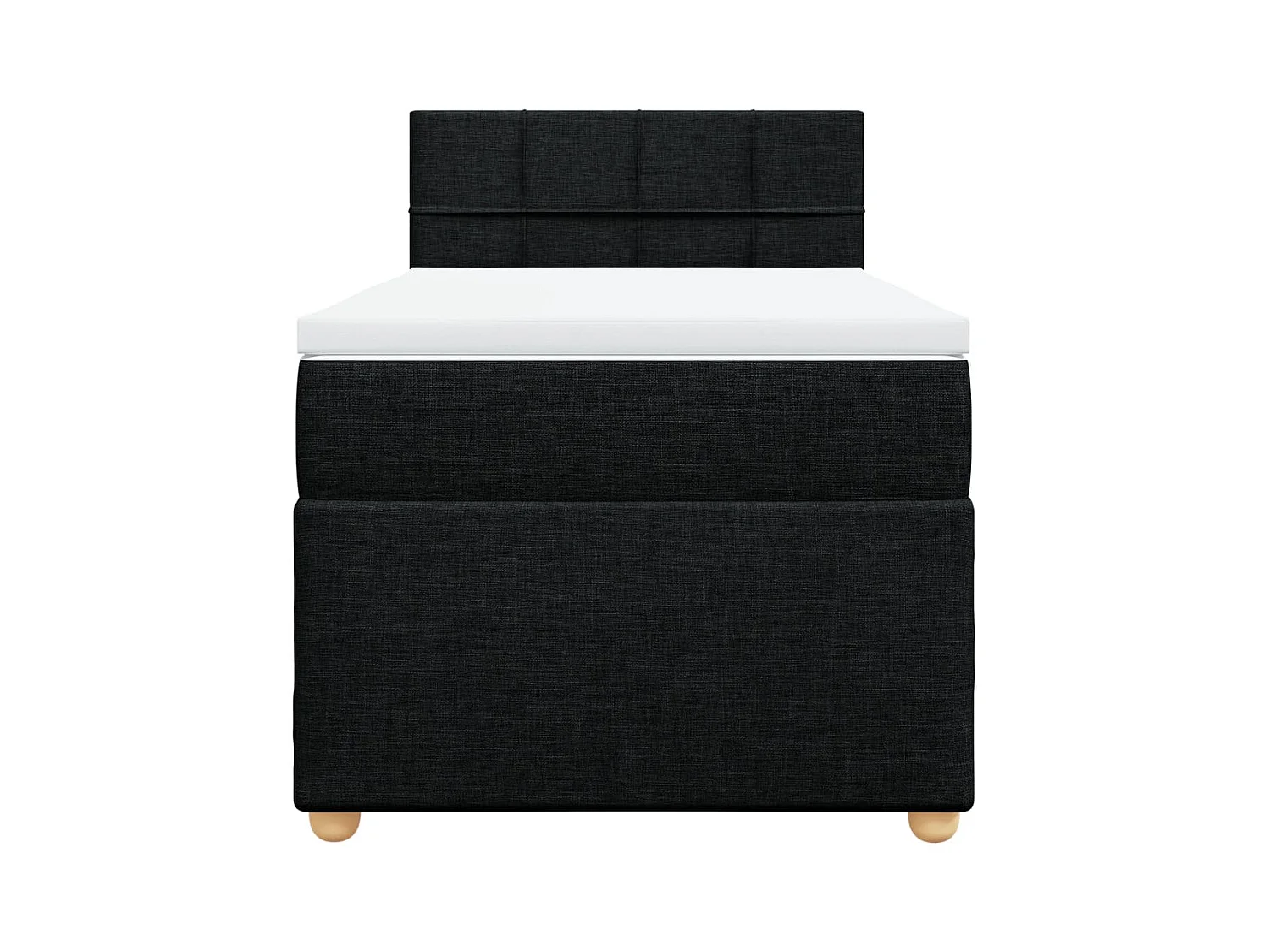 Sommier à lattes de lit avec matelas Noir 100x200 cm Tissu