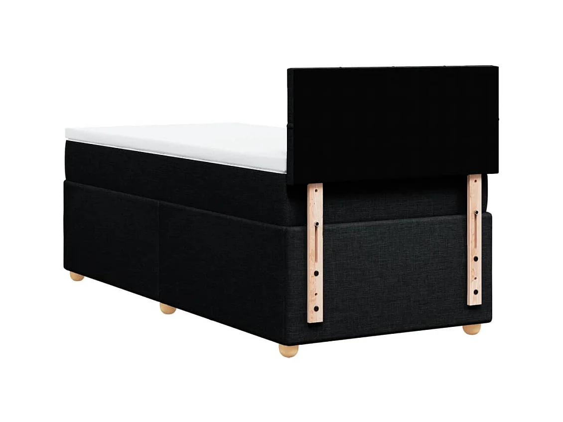 Sommier à lattes de lit avec matelas Noir 100x200 cm Tissu