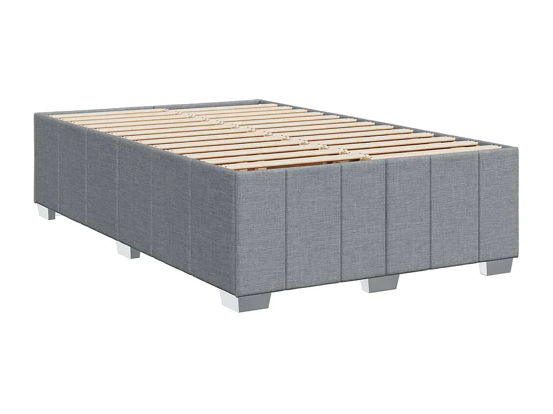 Cama boxspring com colchão 120x190 cm tecido cinzento-claro