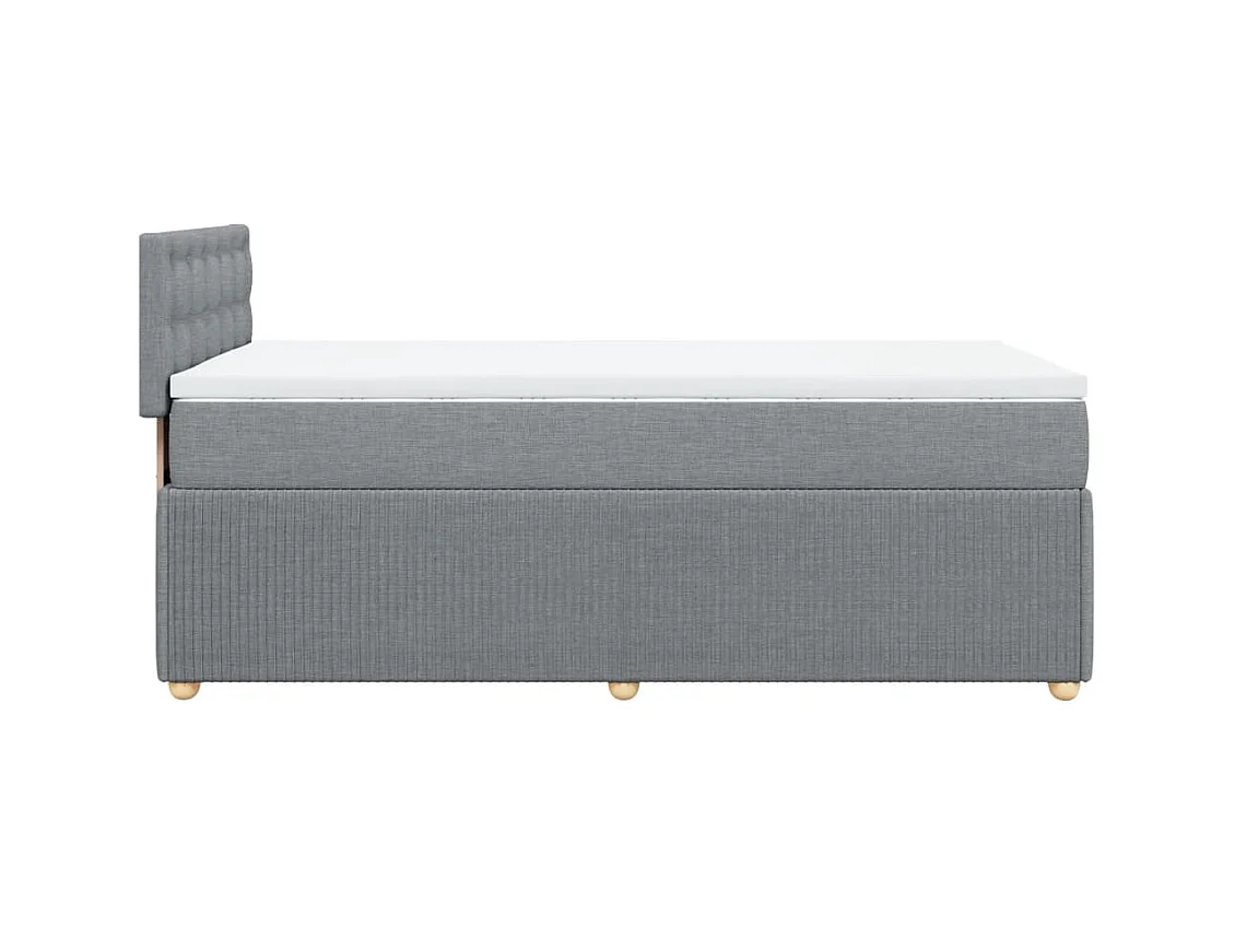 Sommier à lattes de lit avec matelas Gris clair 90x200 cm Tissu