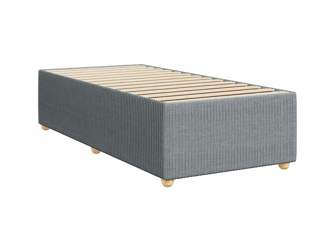 Sommier à lattes de lit avec matelas Gris clair 90x200 cm Tissu