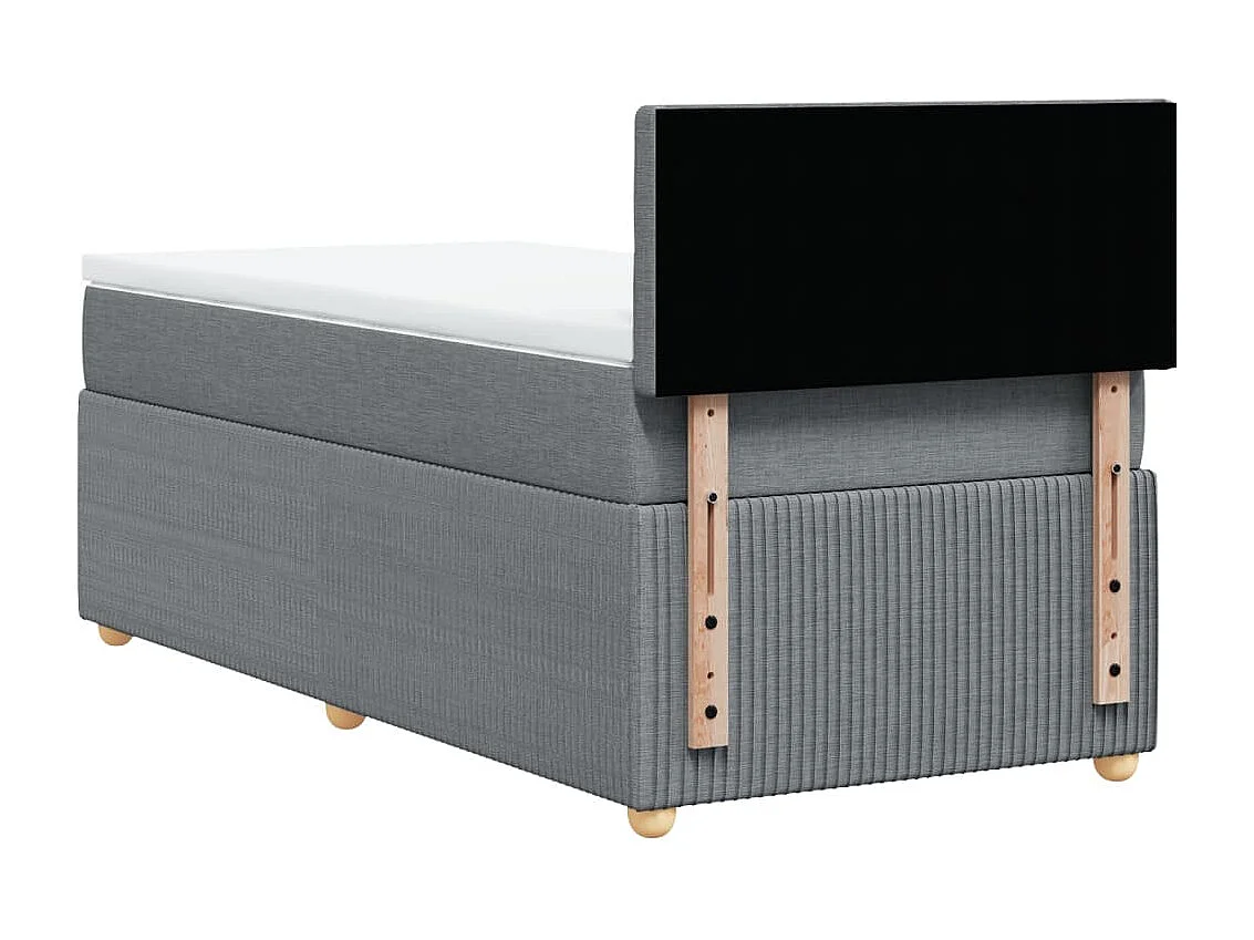 Sommier à lattes de lit avec matelas Gris clair 90x200 cm Tissu