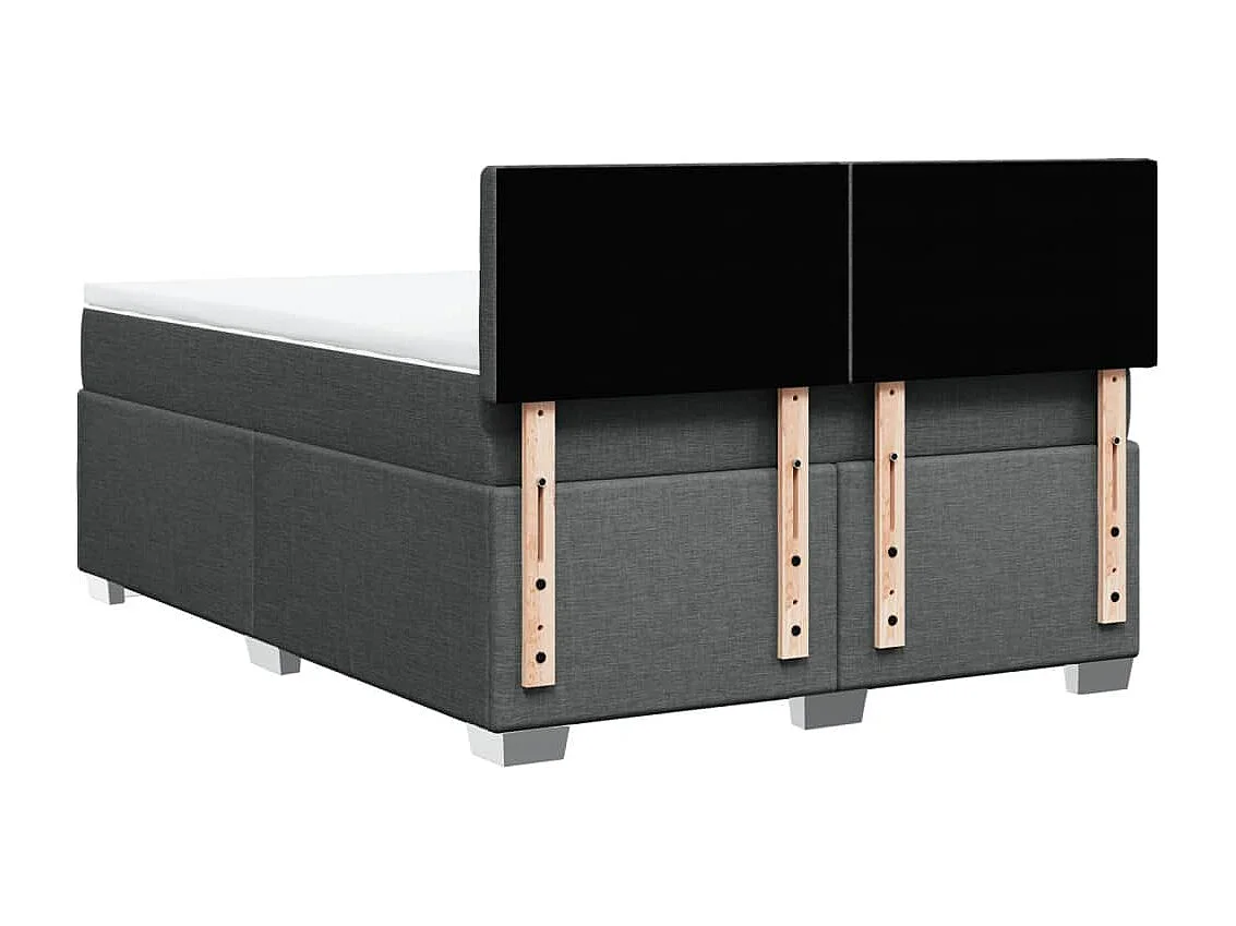 Sommier à lattes de lit avec matelas Gris foncé 160x200cm Tissu