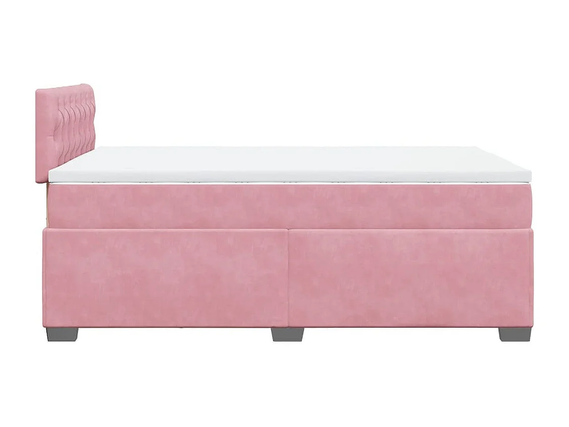 Cama boxspring com colchão 120x190 cm veludo rosa