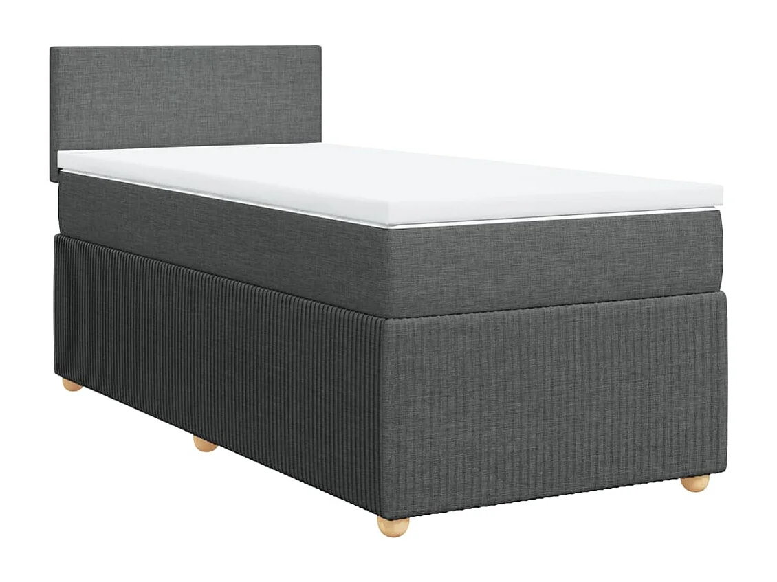 Sommier à lattes de lit avec matelas Gris foncé 80x200 cm Tissu