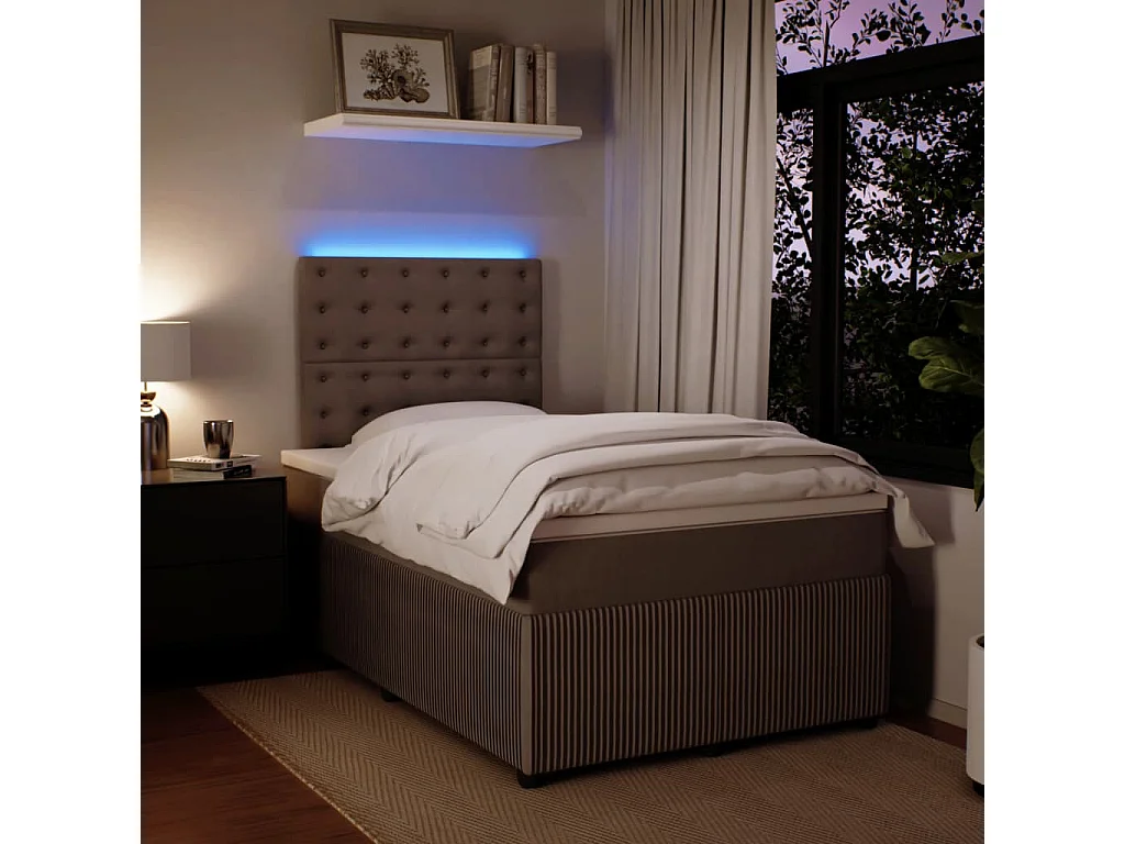 Cama boxspring com colchão 120x190 cm veludo cinzento-claro