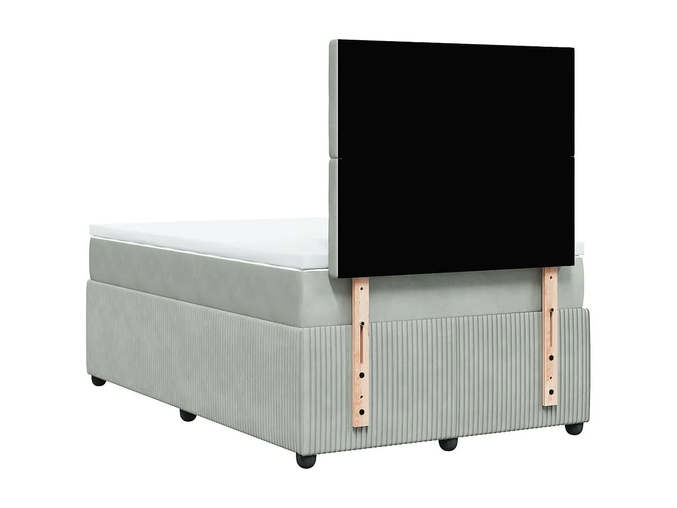 Cama boxspring com colchão 120x190 cm veludo cinzento-claro