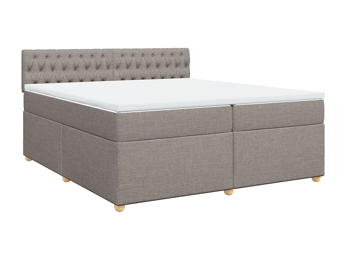 Sommier à lattes de lit avec matelas Taupe 200x200 cm Tissu