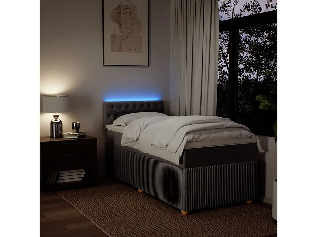 Sommier à lattes de lit avec matelas Taupe 90x190 cm Tissu