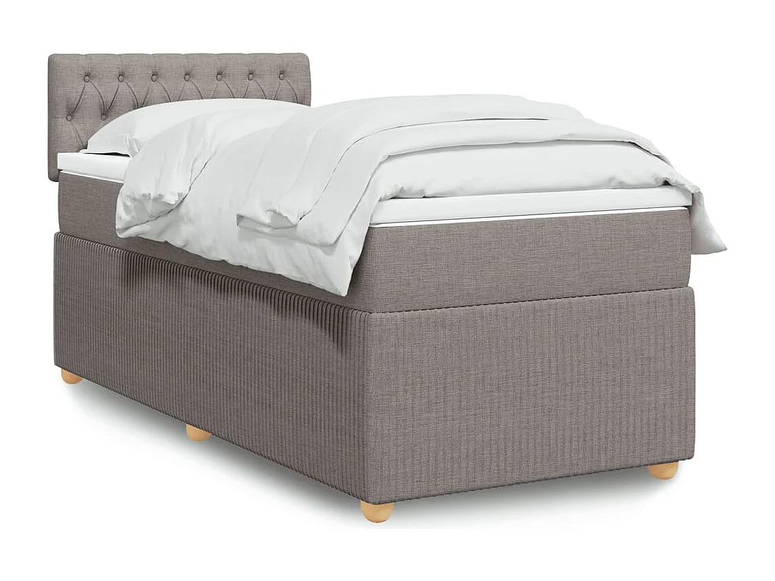 Sommier à lattes de lit avec matelas Taupe 90x190 cm Tissu