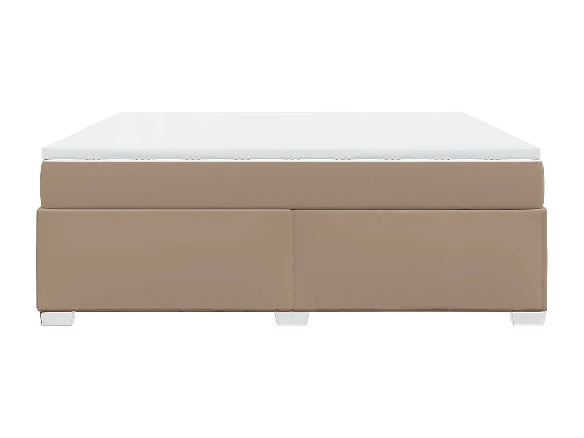 Cama box spring con colchón cuero sintético capuchino 180x200cm