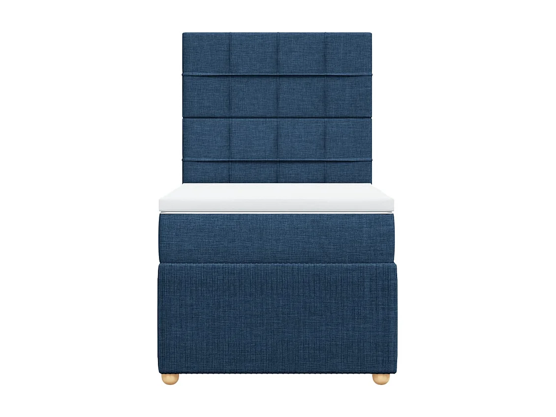 Cama com molas/colchão 100x200 cm tecido azul