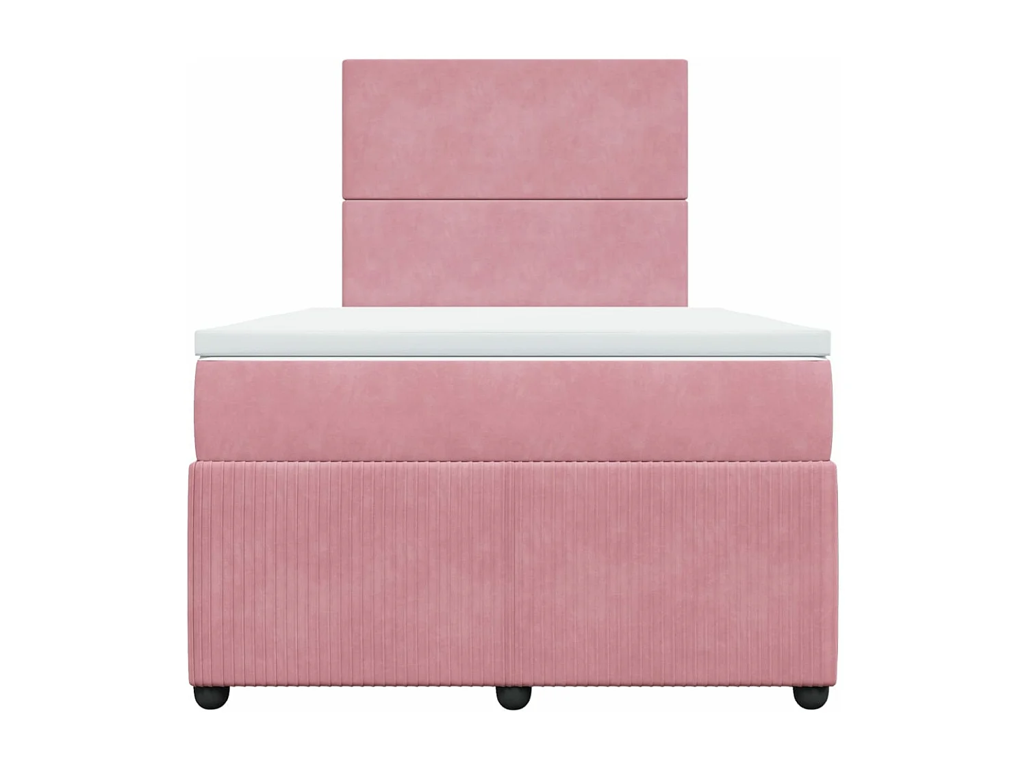 Cama box spring con colchón terciopelo rosa 120x190 cm