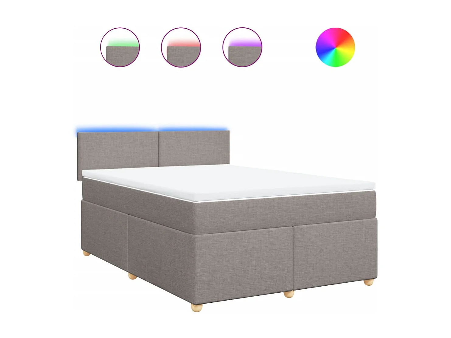 Sommier à lattes de lit avec matelas Taupe 160x200 cm Tissu