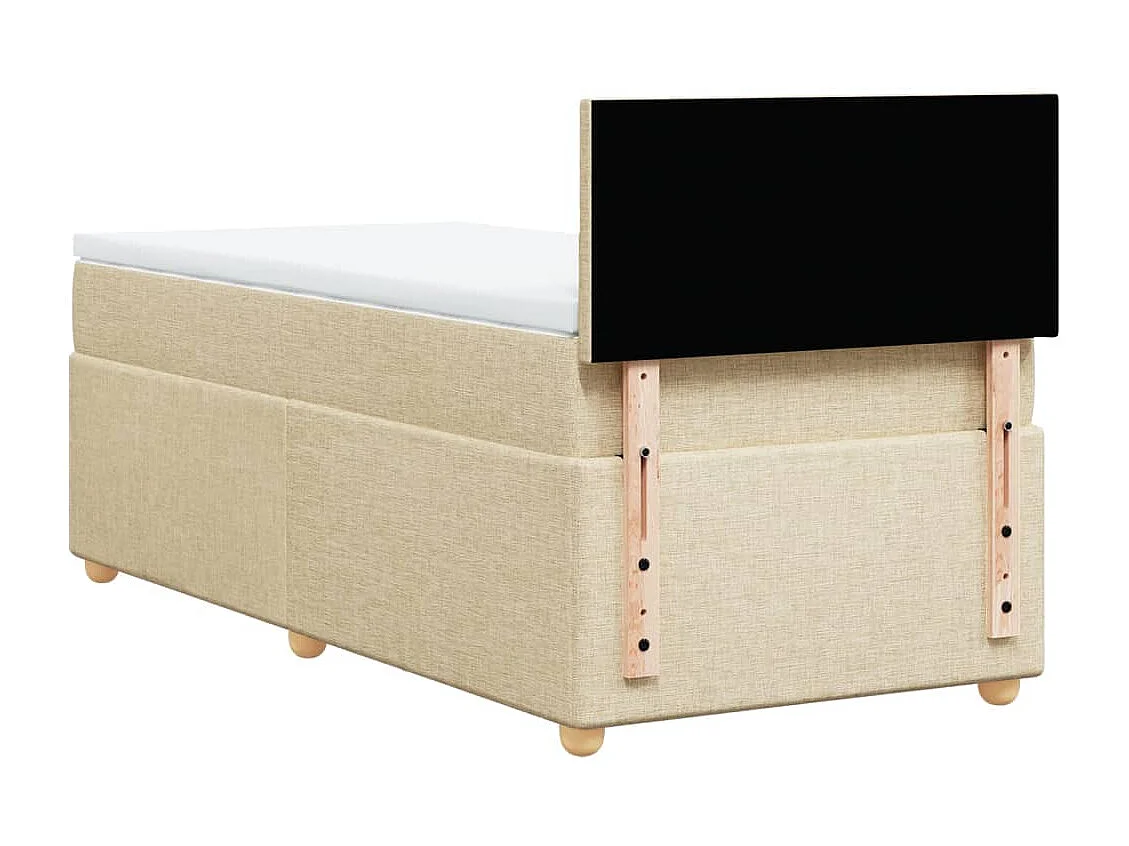 Boxspring met matras stof crèmekleurig 100x200 cm
