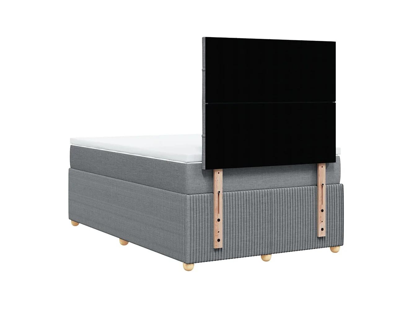 Boxspring met matras stof lichtgrijs 120x190 cm