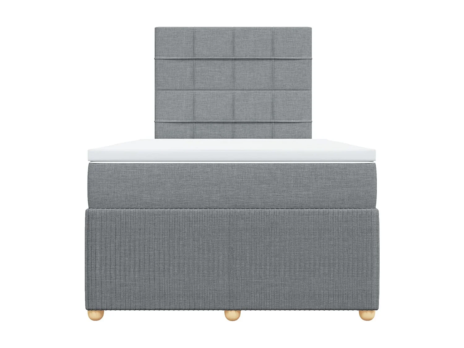 Sommier à lattes de lit et matelas gris clair 120x190 cm tissu
