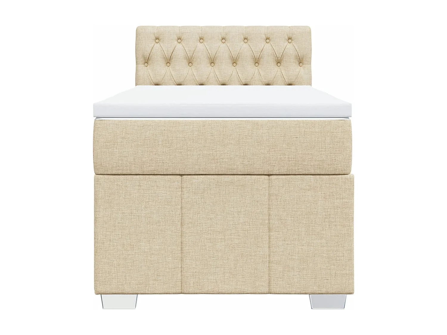 Sommier à lattes de lit avec matelas Crème 100x200 cm Tissu