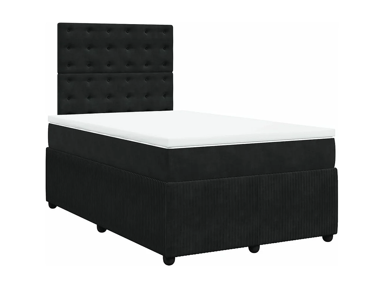 Cama boxspring com colchão 120x190 cm veludo preto