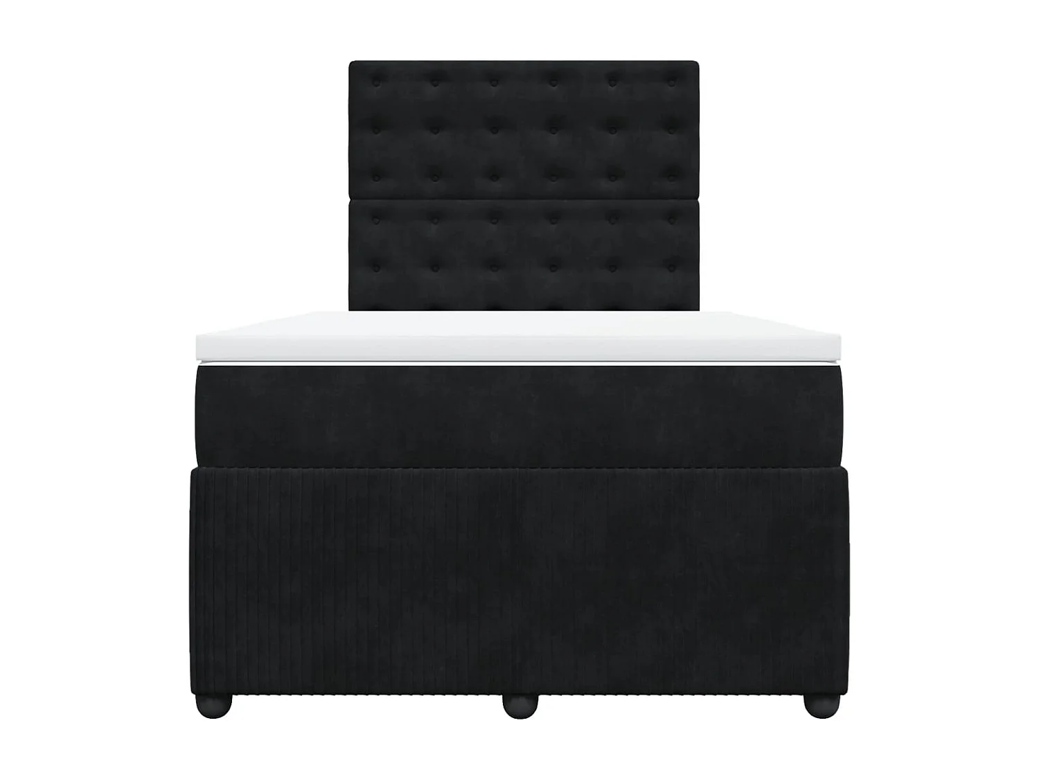 Cama boxspring com colchão 120x190 cm veludo preto