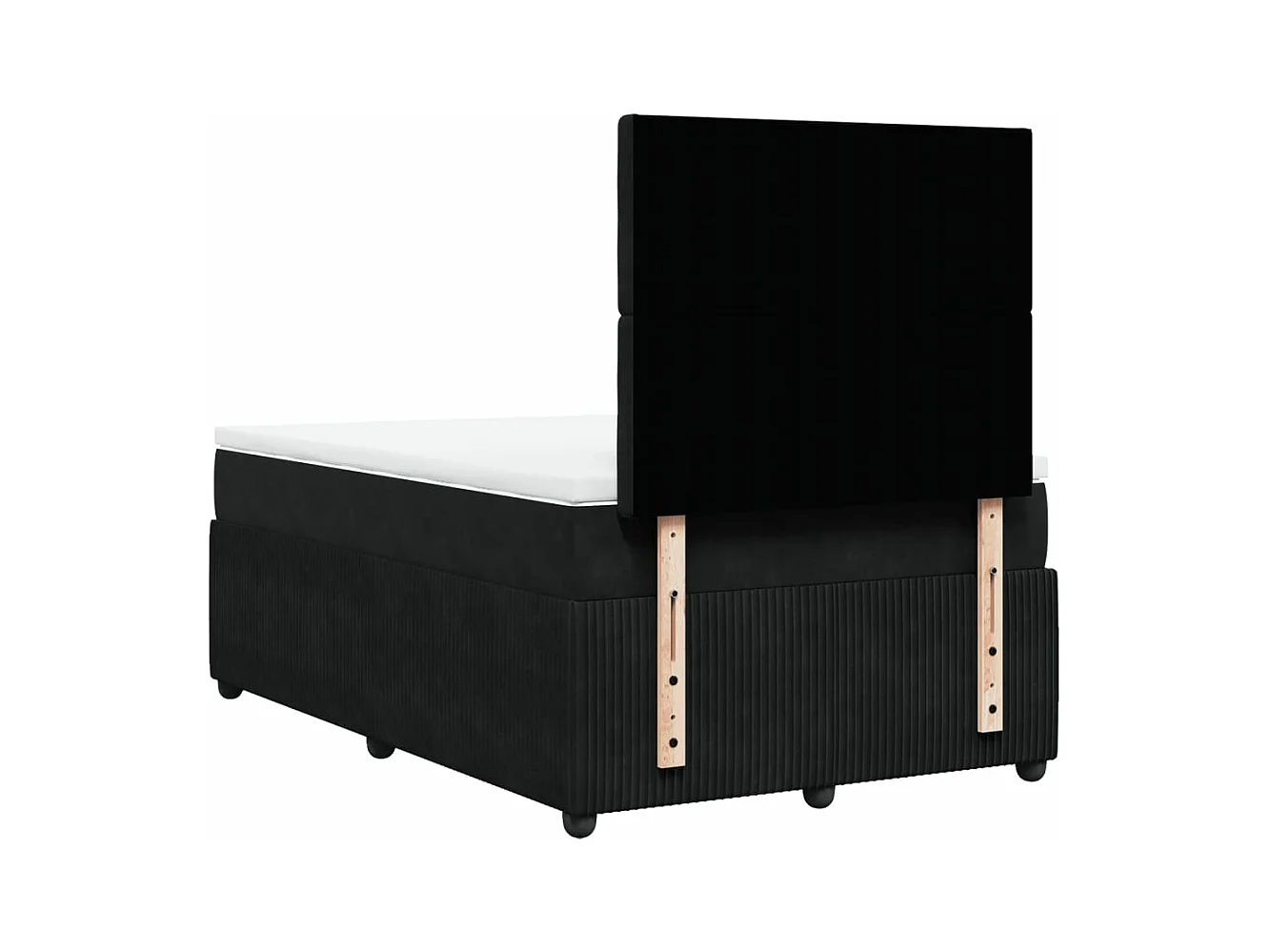 Sommier à lattes de lit avec matelas noir 120x190 cm velours