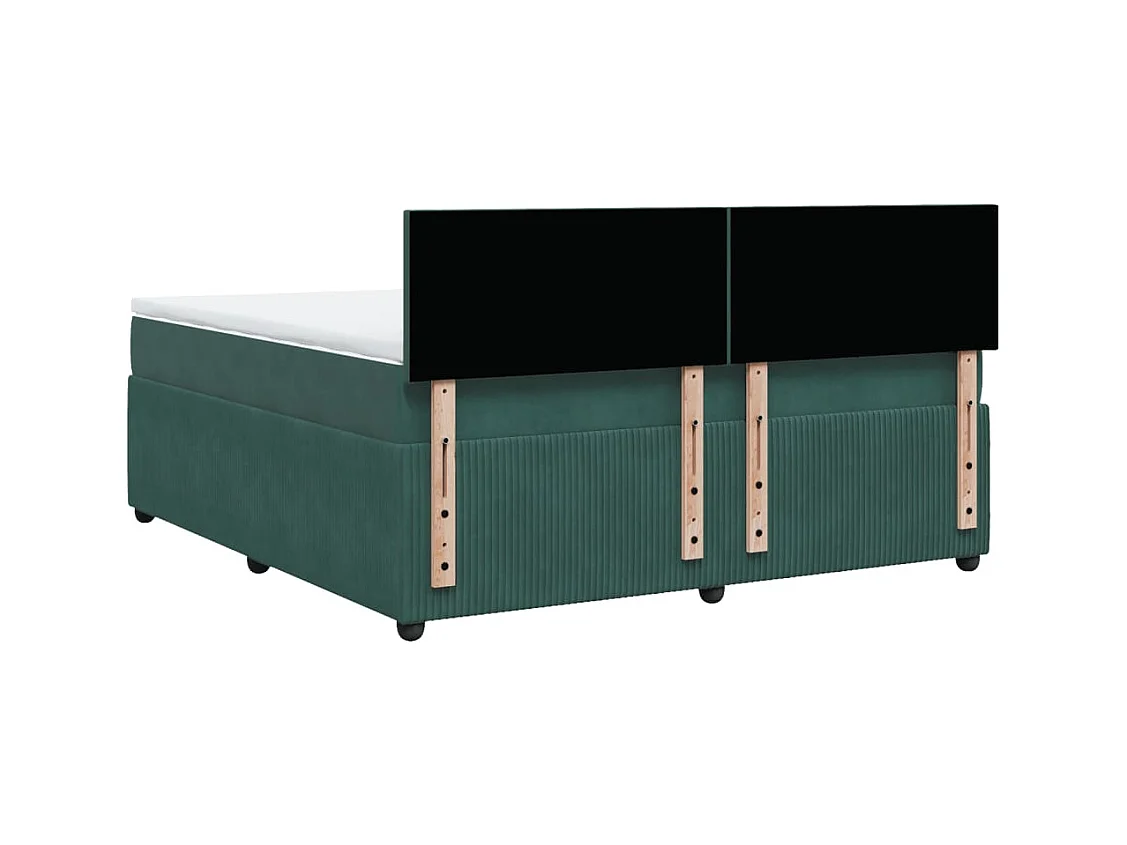 Sommier à lattes de lit et matelas Vert foncé 180x200cm Velours