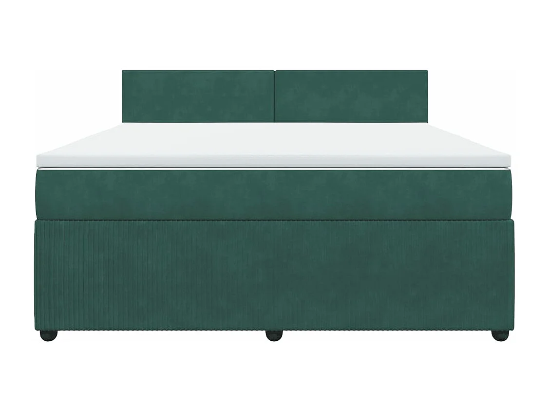 Sommier à lattes de lit et matelas Vert foncé 180x200cm Velours