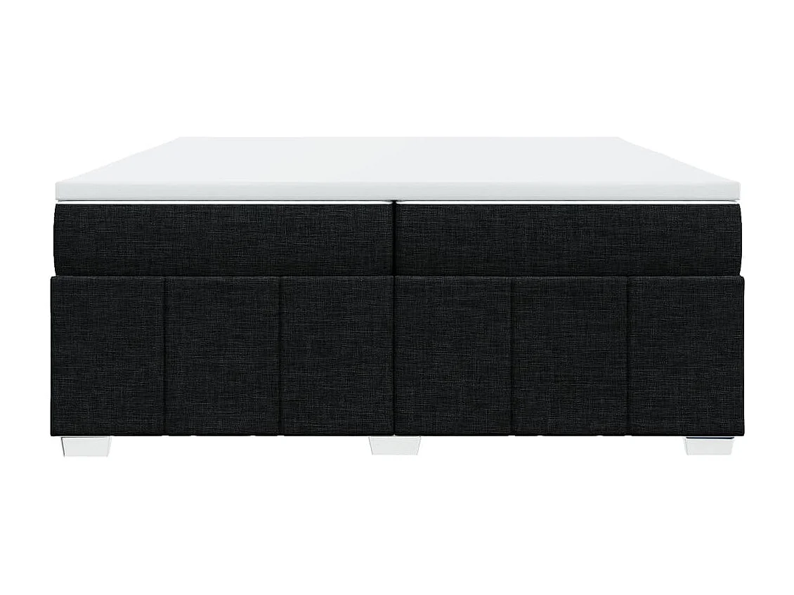 Sommier à lattes de lit avec matelas Noir 200x200 cm Tissu