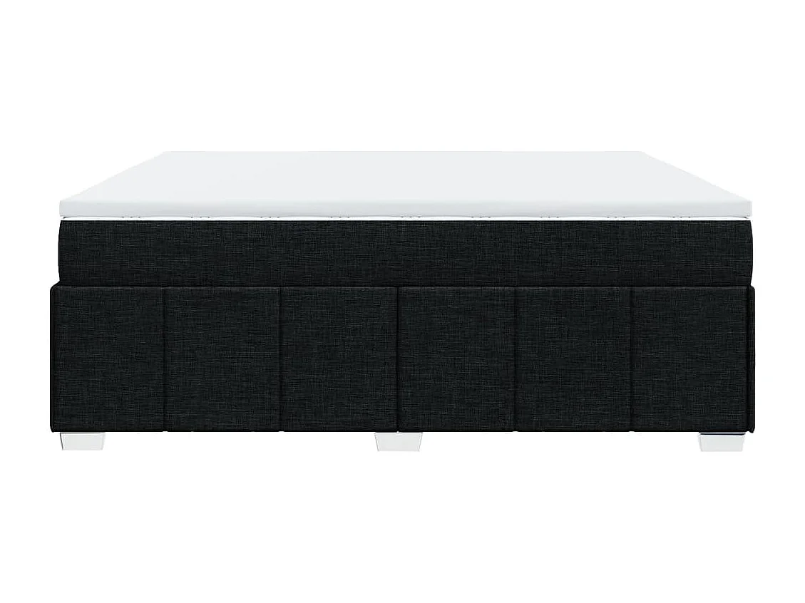 Sommier à lattes de lit avec matelas Noir 200x200 cm Tissu