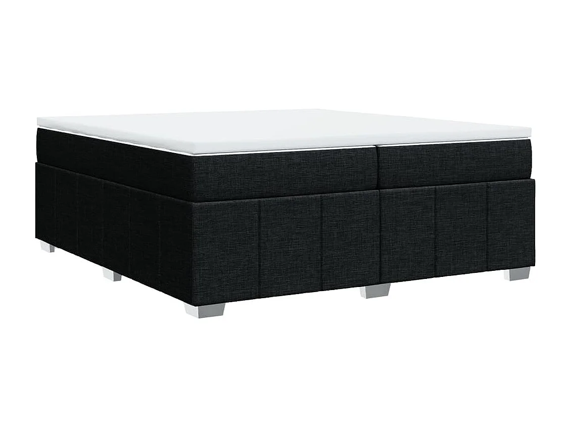 Cama box spring con colchón tela negro 200x200 cm
