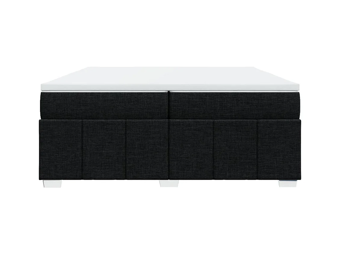 Cama box spring con colchón tela negro 200x200 cm