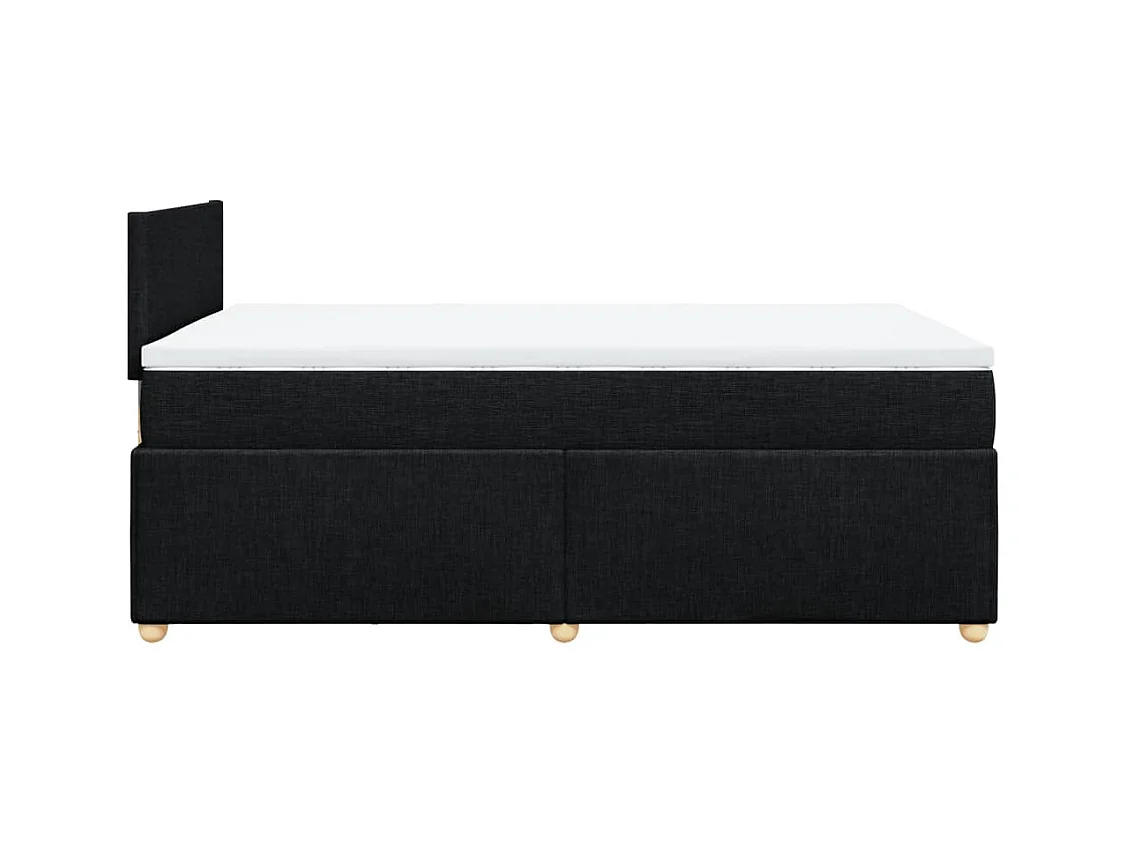 Sommier à lattes de lit avec matelas noir 120x190 cm tissu