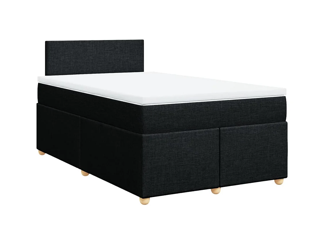 Sommier à lattes de lit avec matelas noir 120x190 cm tissu