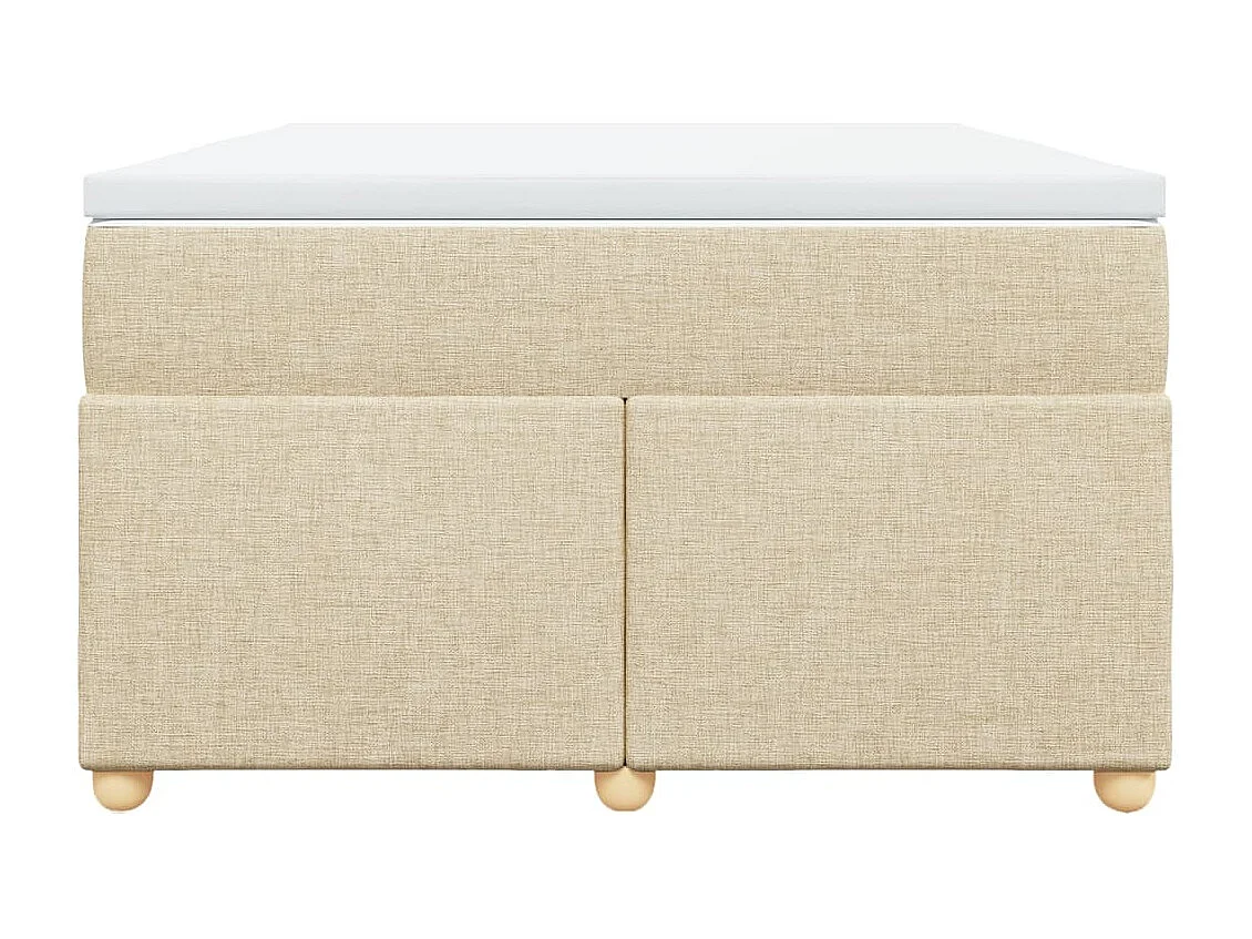 Cama box spring con colchón tela color crema 120x200 cm