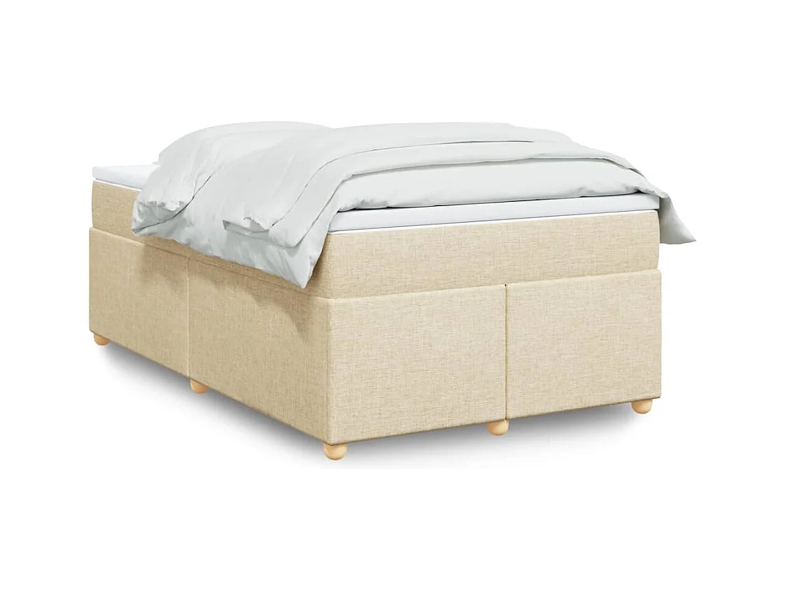 Sommier à lattes de lit avec matelas Crème 120x200 cm Tissu
