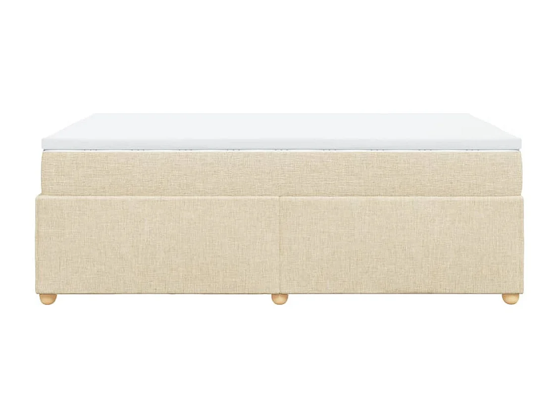 Sommier à lattes de lit avec matelas Crème 120x200 cm Tissu