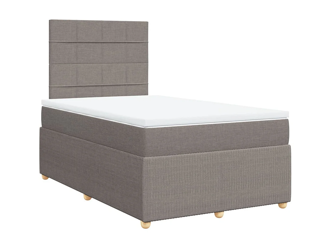 Sommier à lattes de lit avec matelas Taupe 120x200 cm Tissu