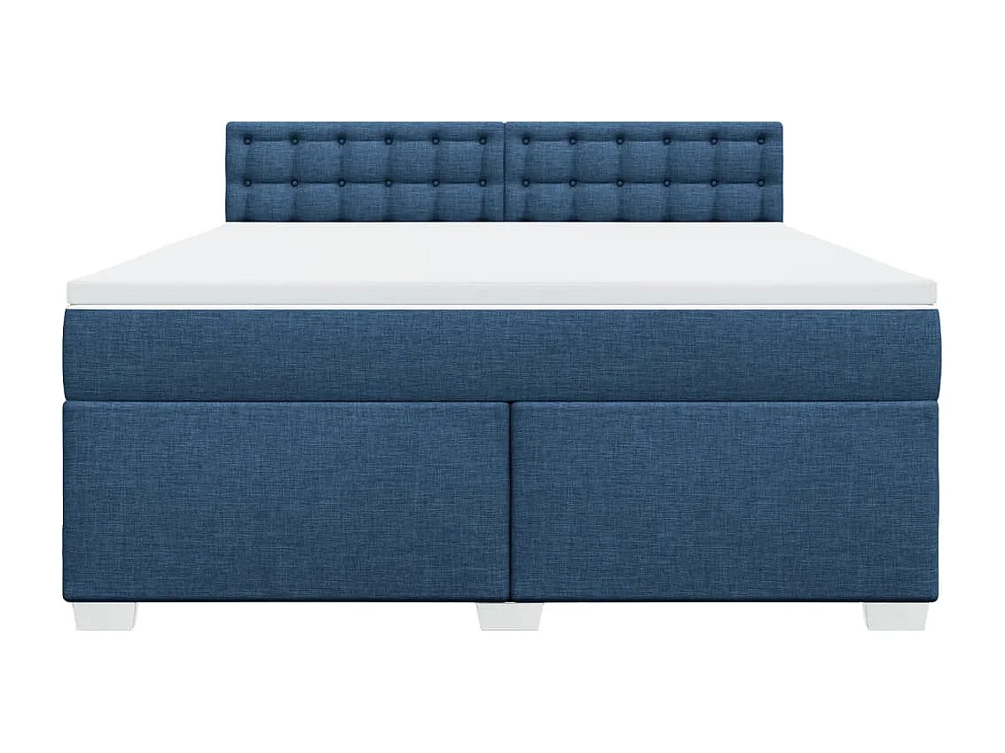 Cama com molas/colchão 180x200 cm tecido azul