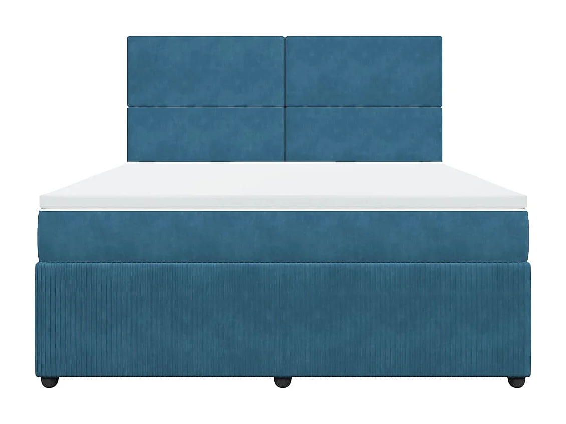 Boxspring met matras fluweel blauw 180x200 cm