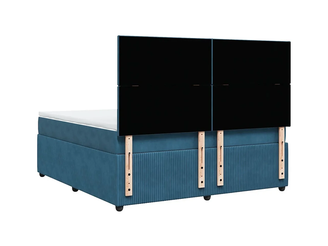 Boxspring met matras fluweel blauw 180x200 cm