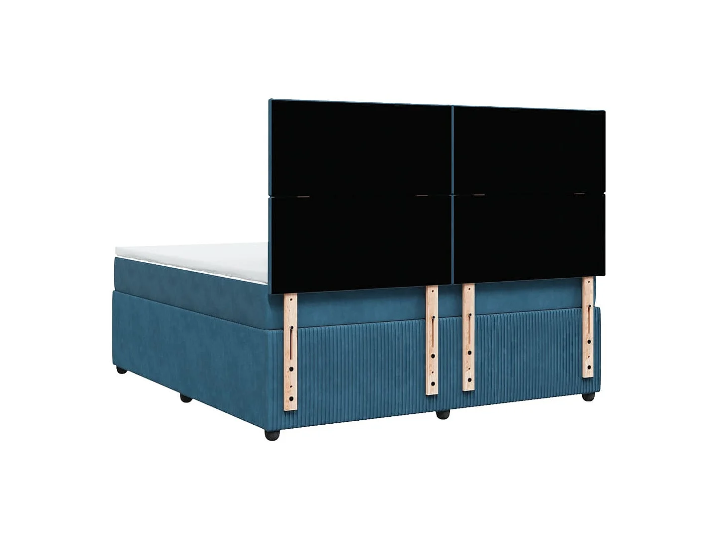 Boxspring met matras fluweel blauw 180x200 cm