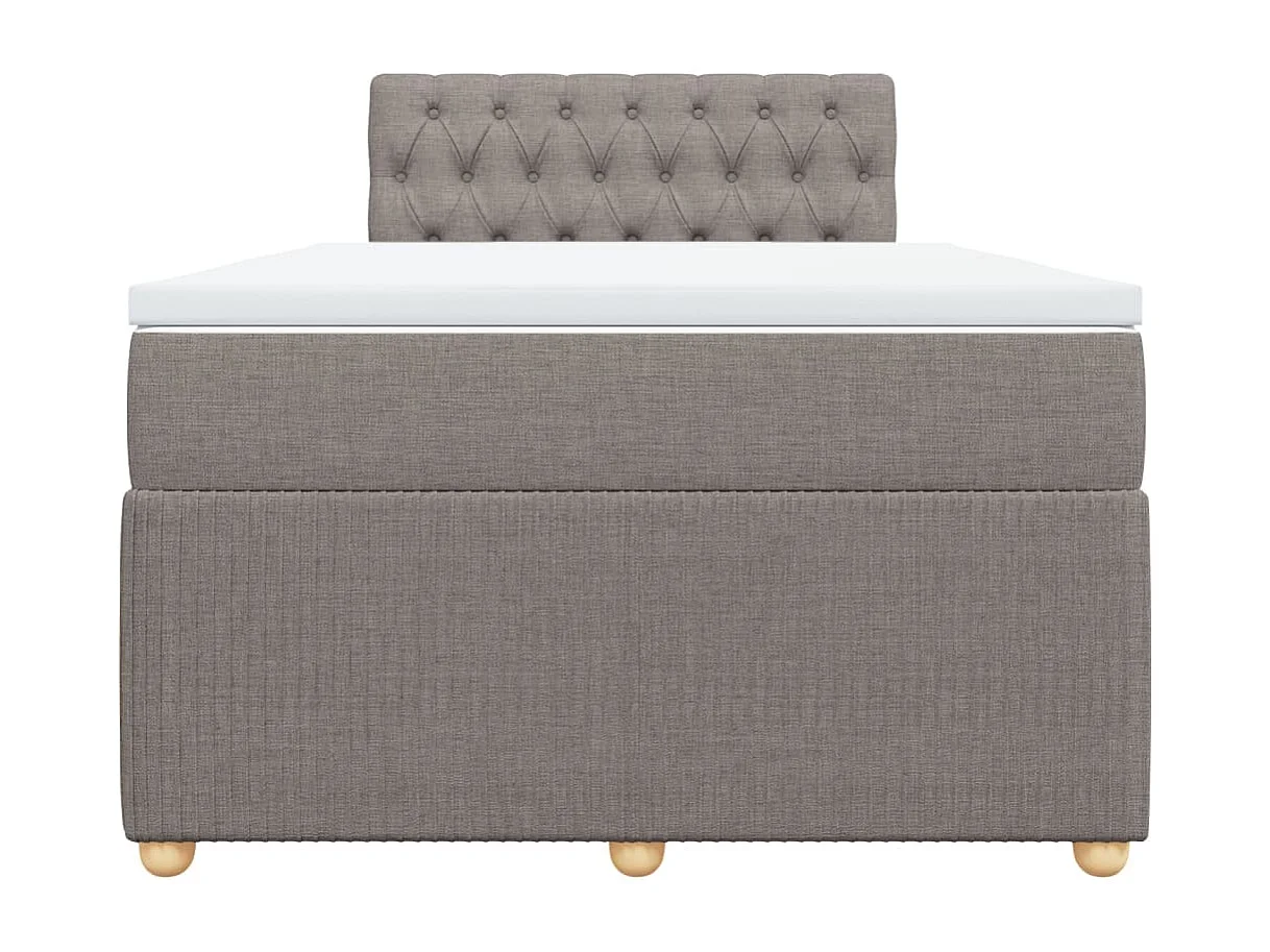 Sommier à lattes de lit avec matelas Taupe 120x200 cm Tissu